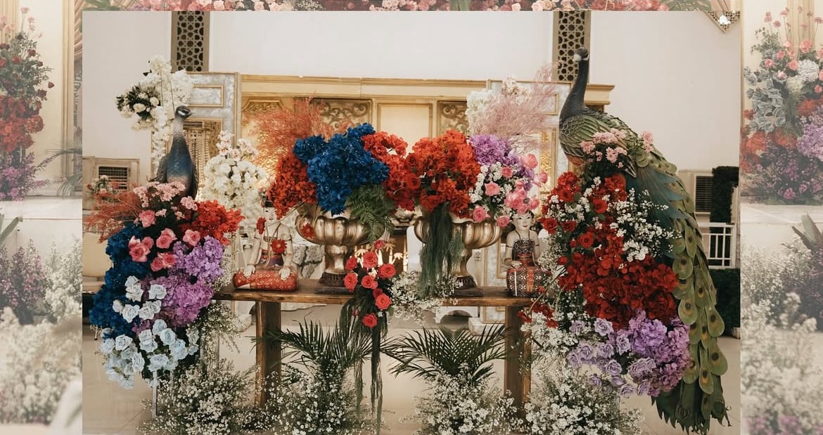 Pasangan di taman yang indah